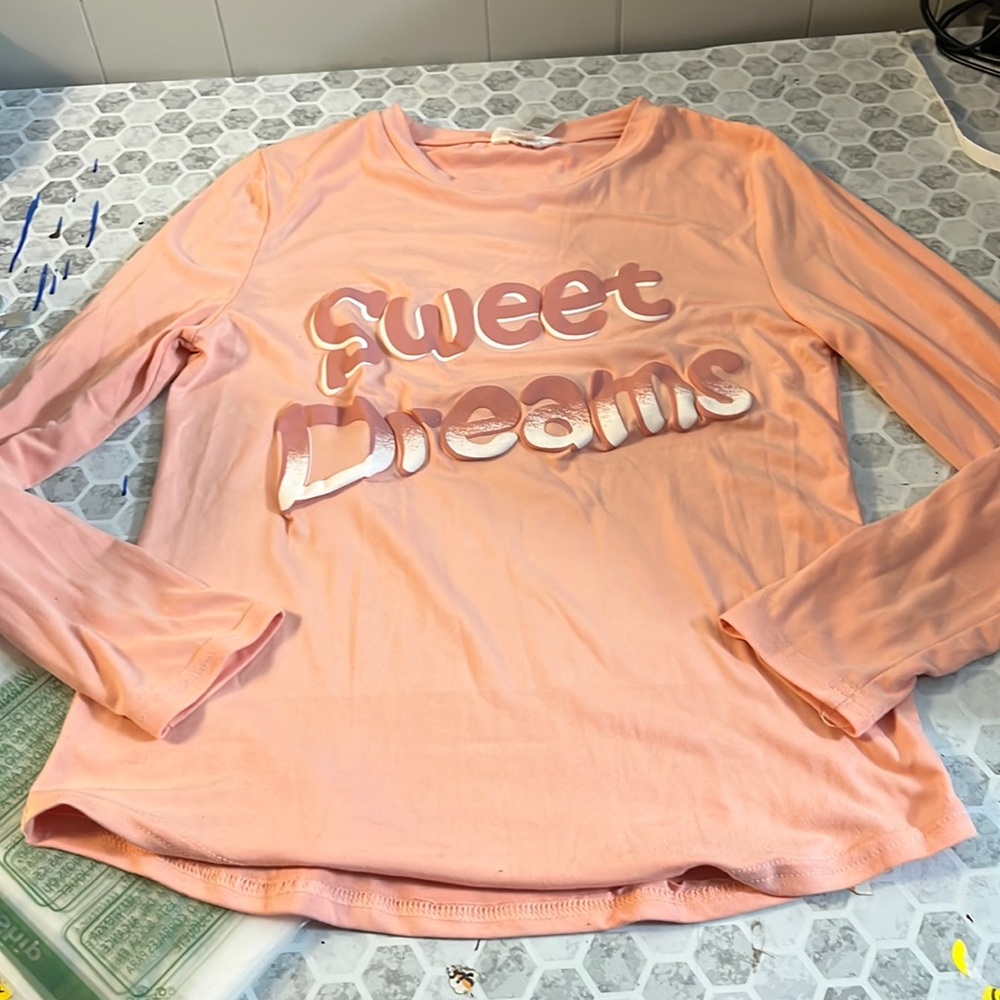 Just Be Medium Pink Long Sleeve Sweet Dreams Graphic Pajama T Shirt